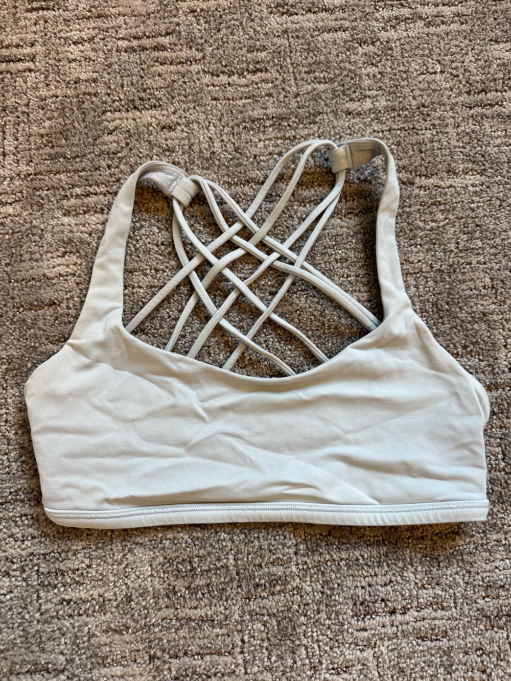 White Strappy Back Sports Bra